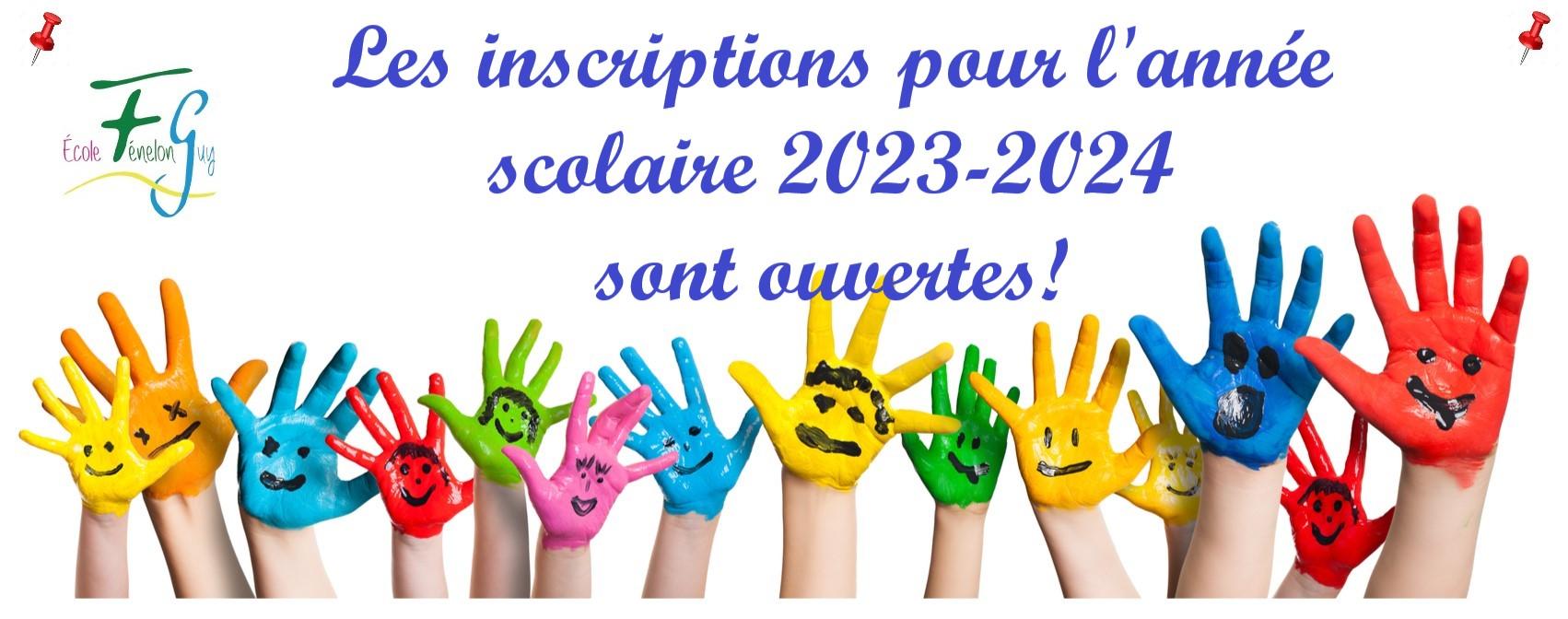 Inscriptions 2023 2024