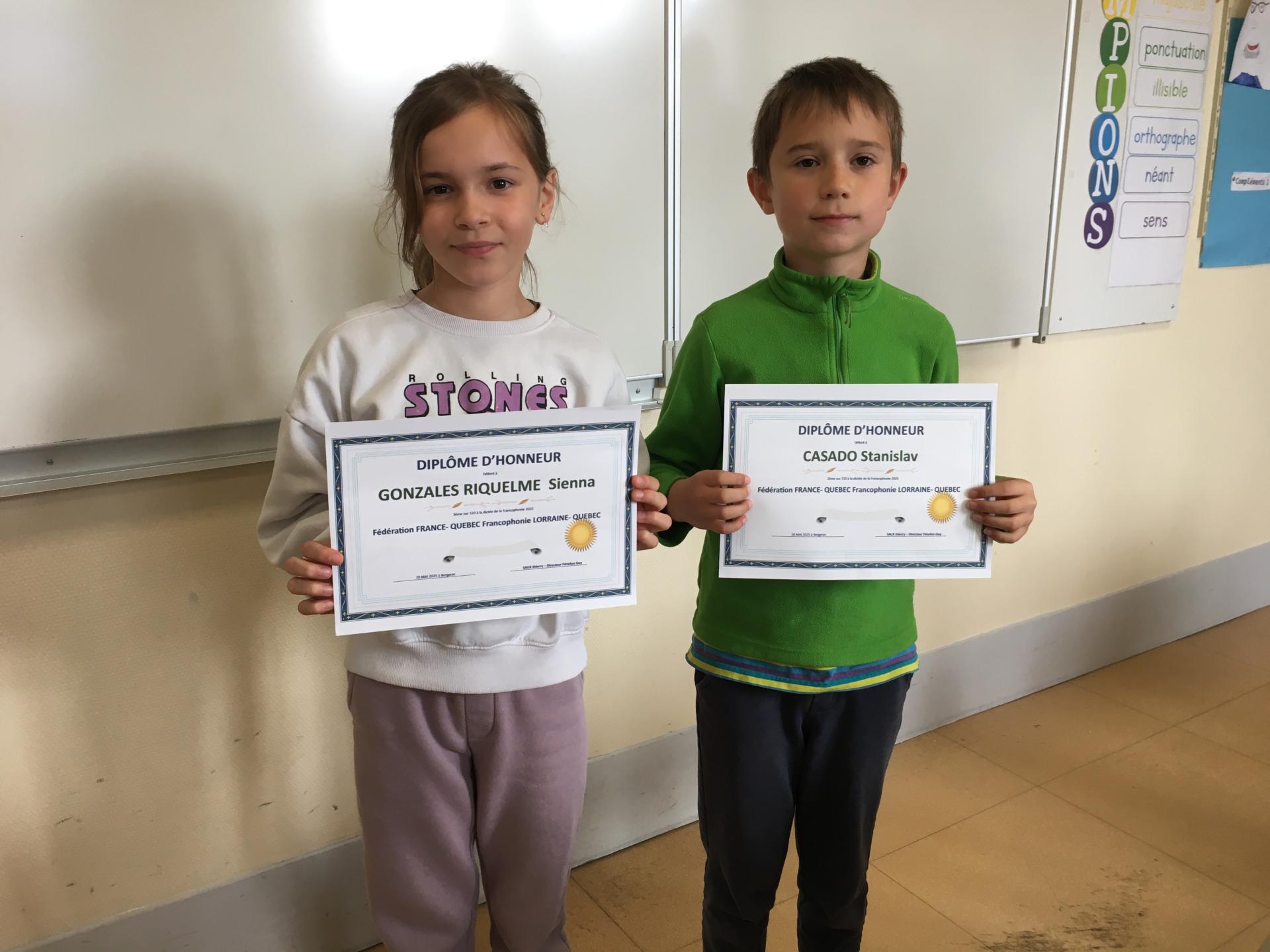 Laureats concours dictee